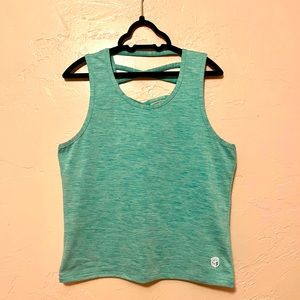 Born Primitive Heathered Green String Me Along Crop Tank Top Open Back